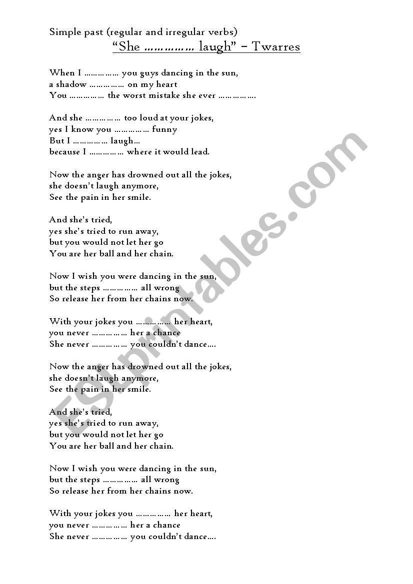 She couldnÂ´t laugh - Twarres worksheet