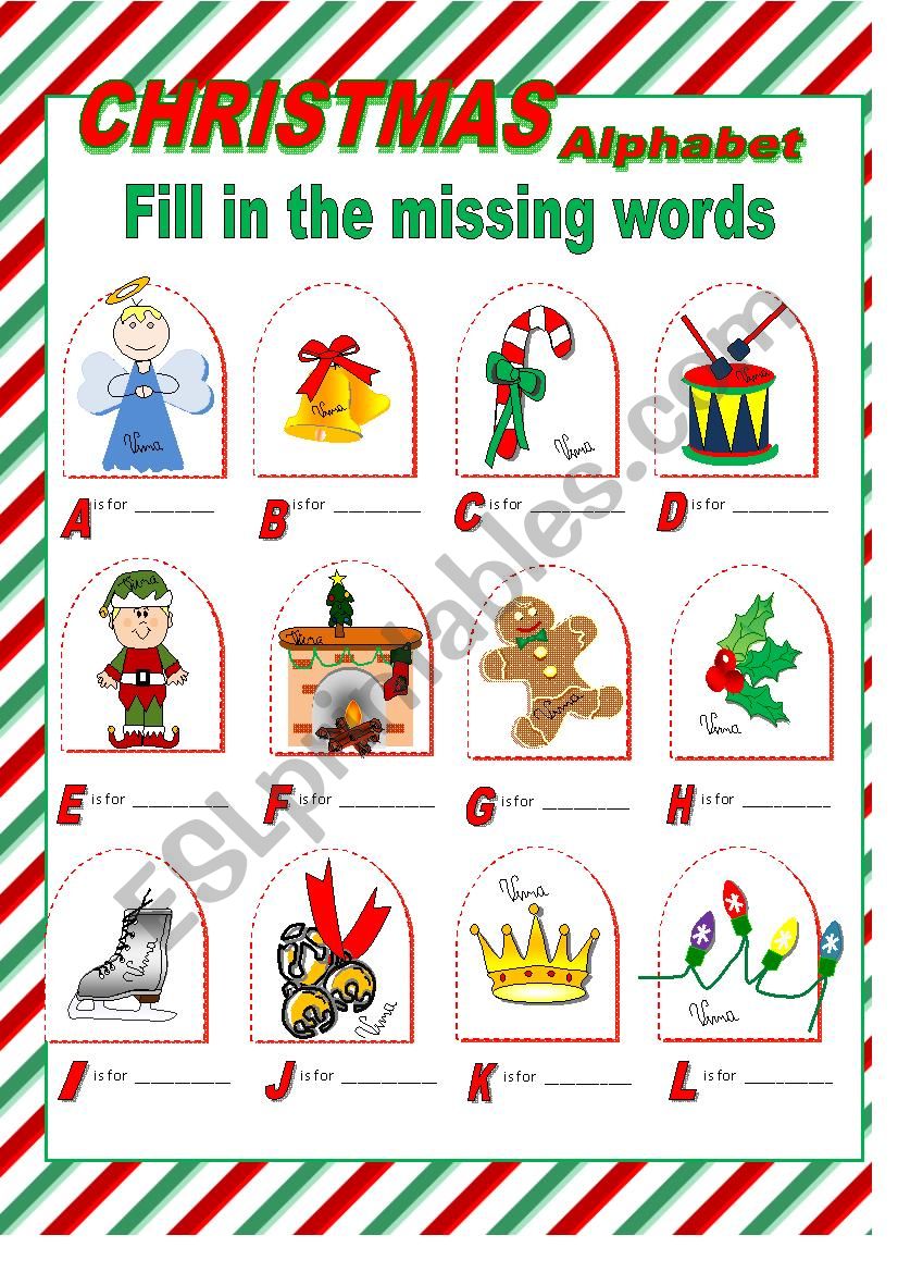 Christmas Alphabet worksheet