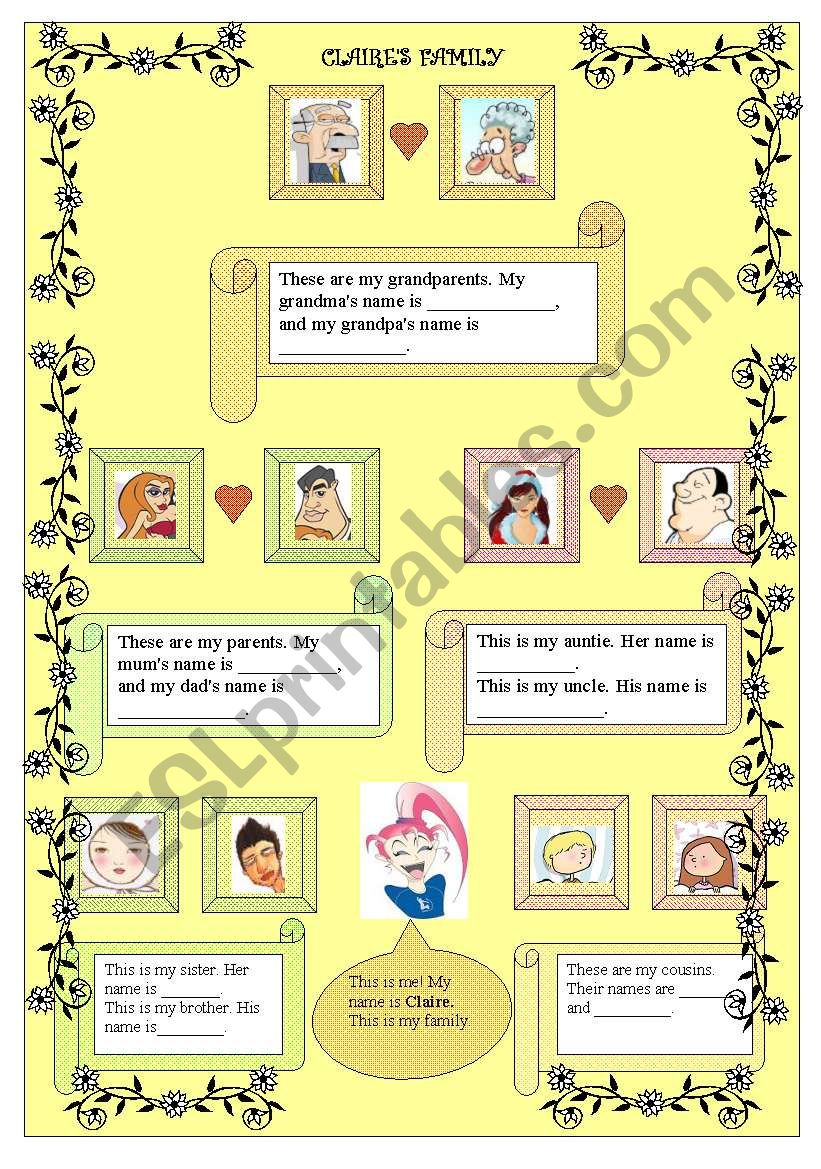 CLAIREÂ´S FAMILY TREE worksheet