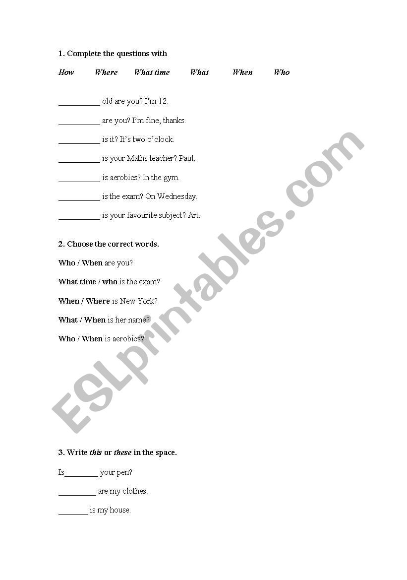 Demonstrative and interrogative pronouns