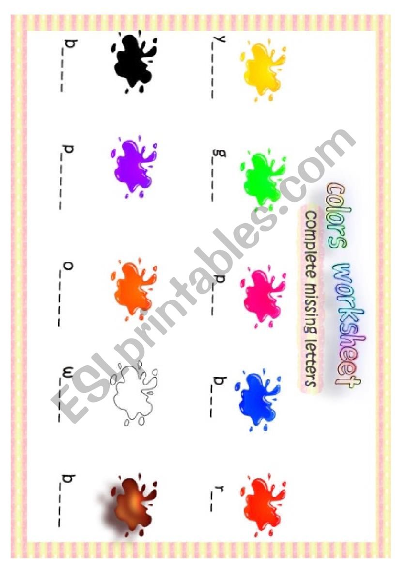 colors worksheet worksheet