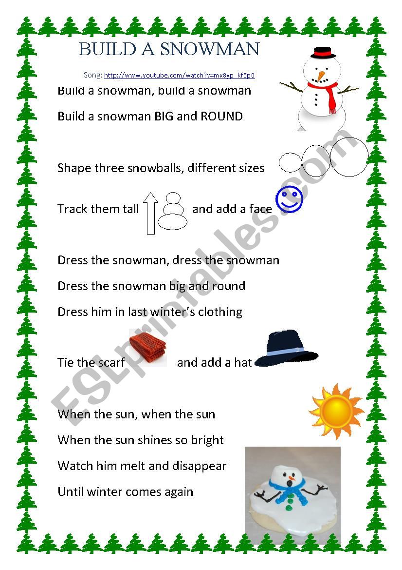 build a snowman song and activity