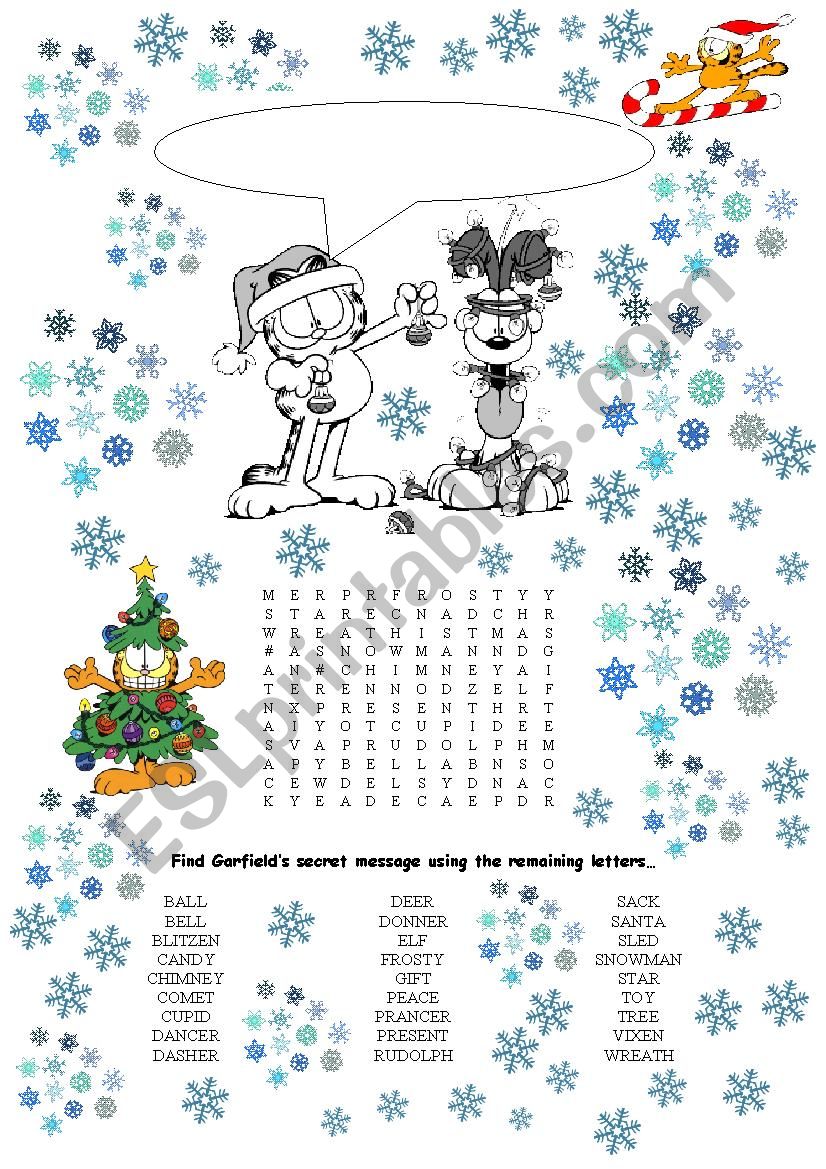 Garfield Greetings worksheet