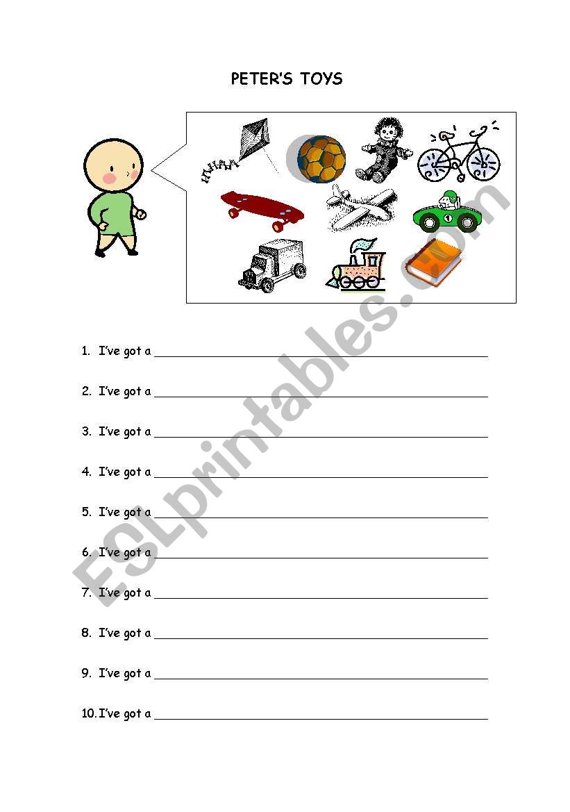 Peters toys worksheet