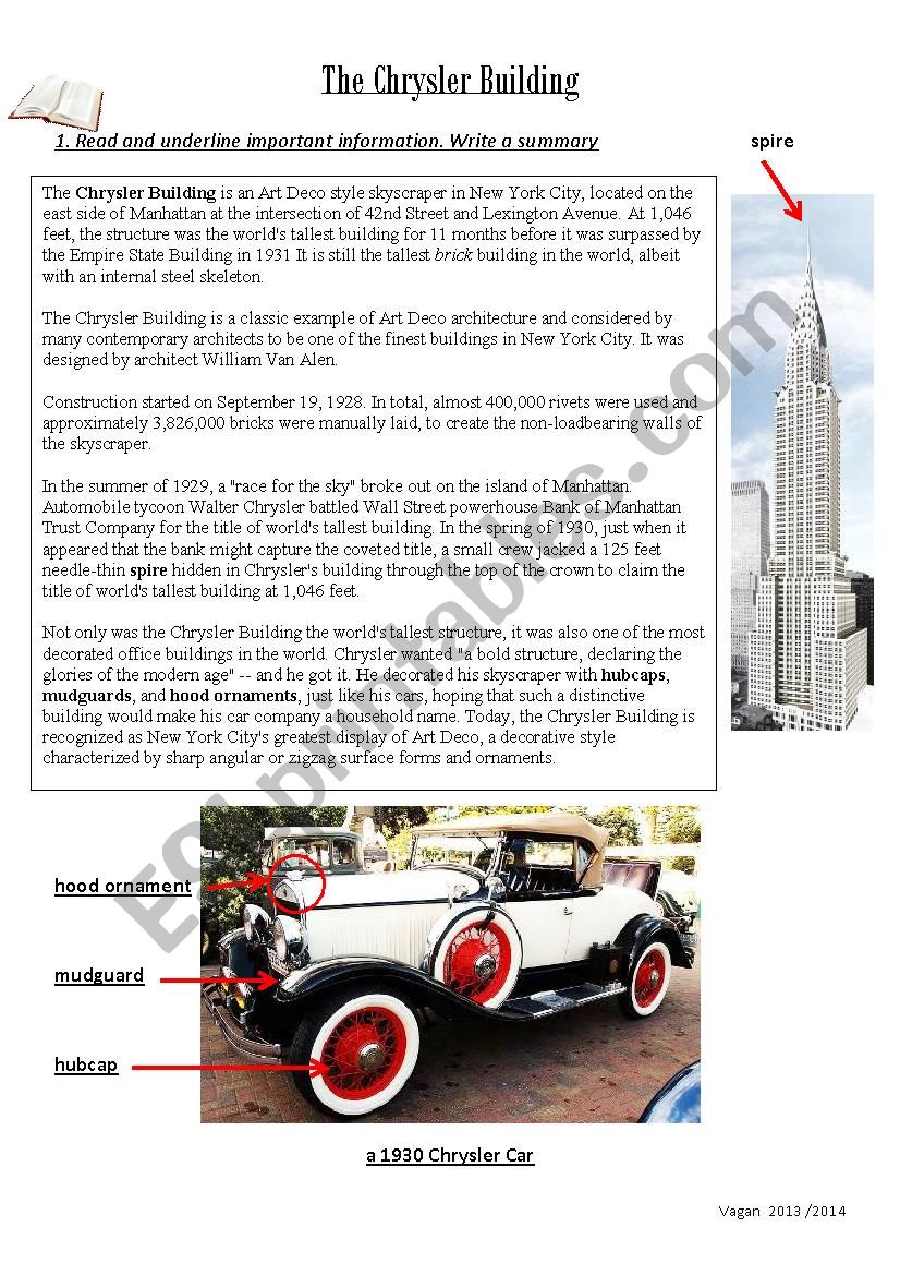 The Chrysler Building worksheet