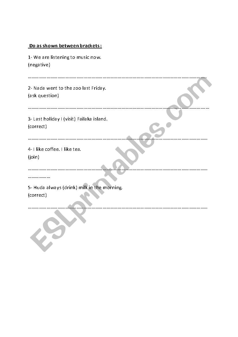 General questions - grammer worksheet