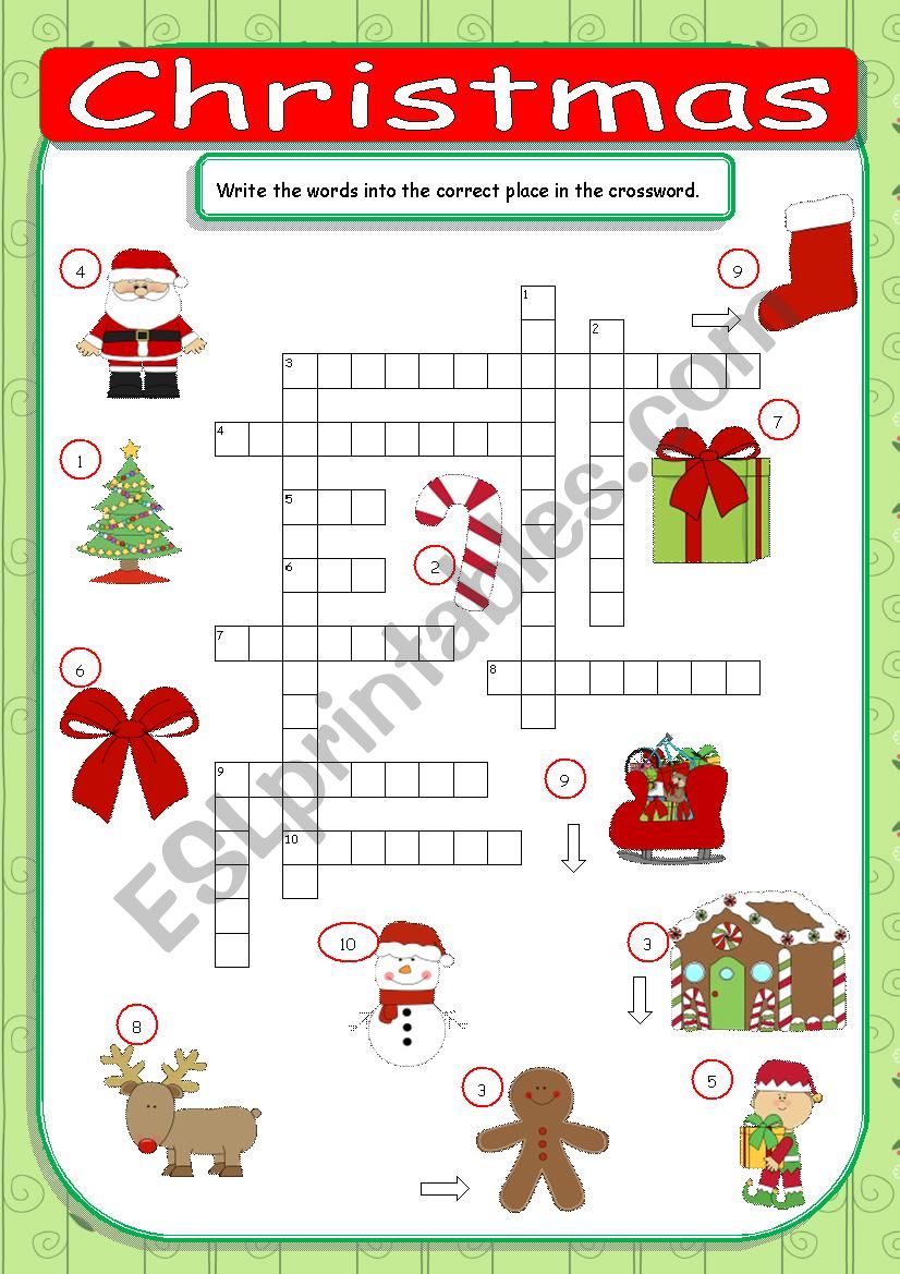 Christmas Crossword worksheet