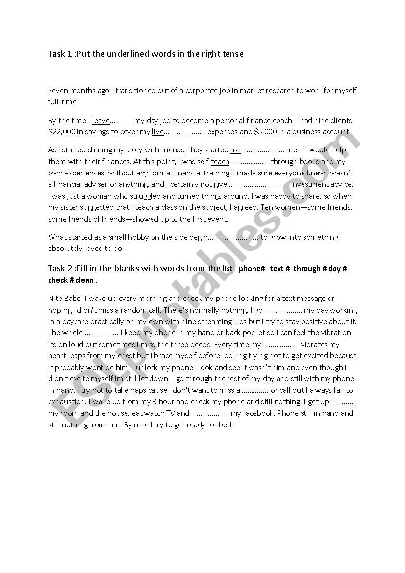 language worksheet