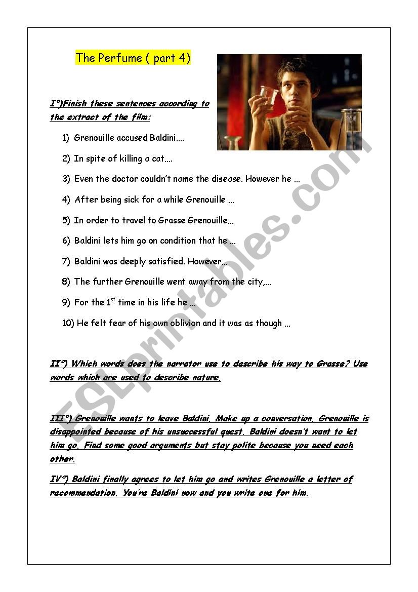 Film : The Perfume part4 worksheet