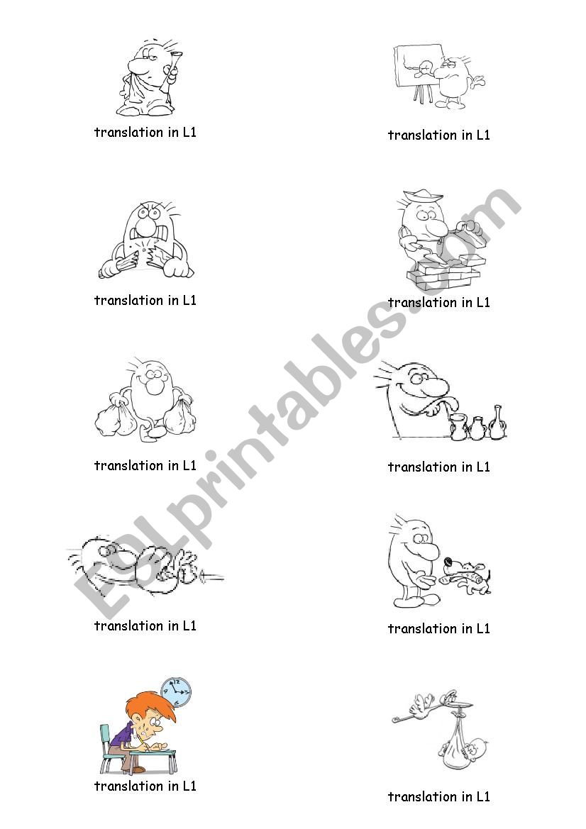 Irregular verbs study cards - set 1/5