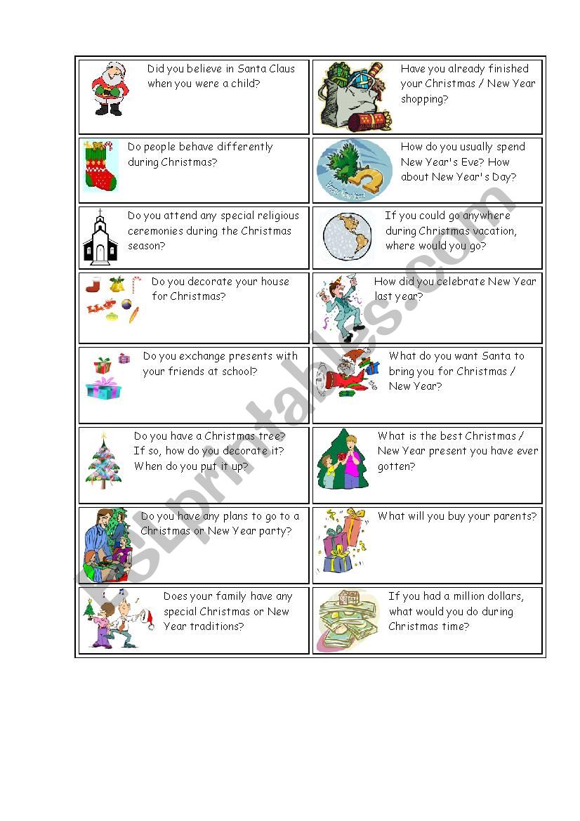 Christmas mingle worksheet