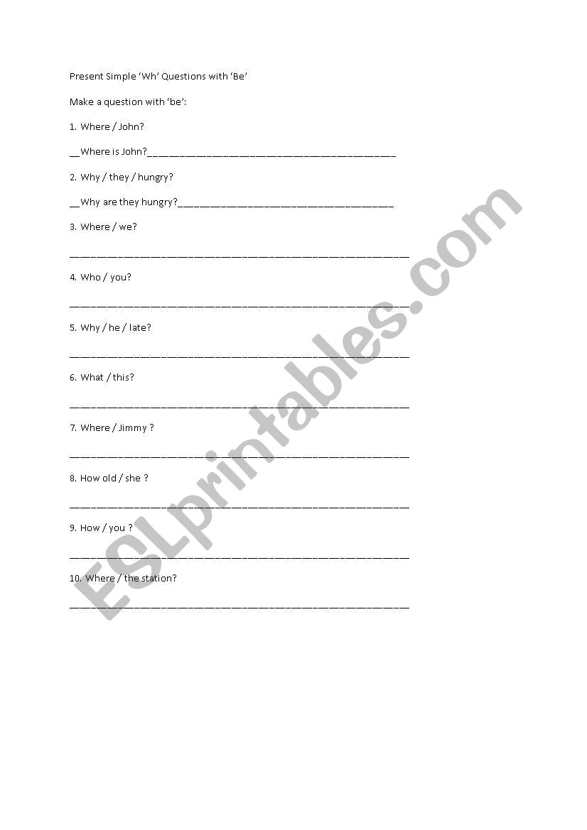 PRESENT SIMPLE worksheet