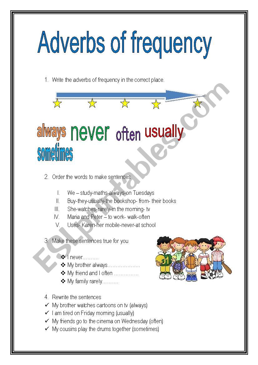 adverbs of frequency worksheet