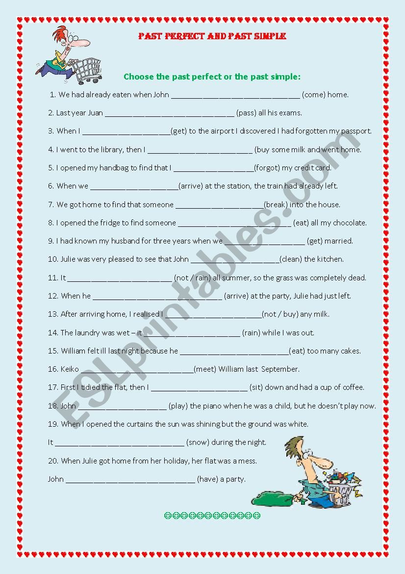 Mixed tenses worksheet