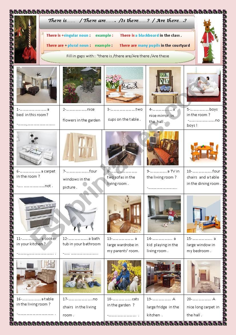 There isâ€¦â€¦   / There areâ€¦â€¦.  /Is thereâ€¦â€¦?  / Are thereâ€¦.?