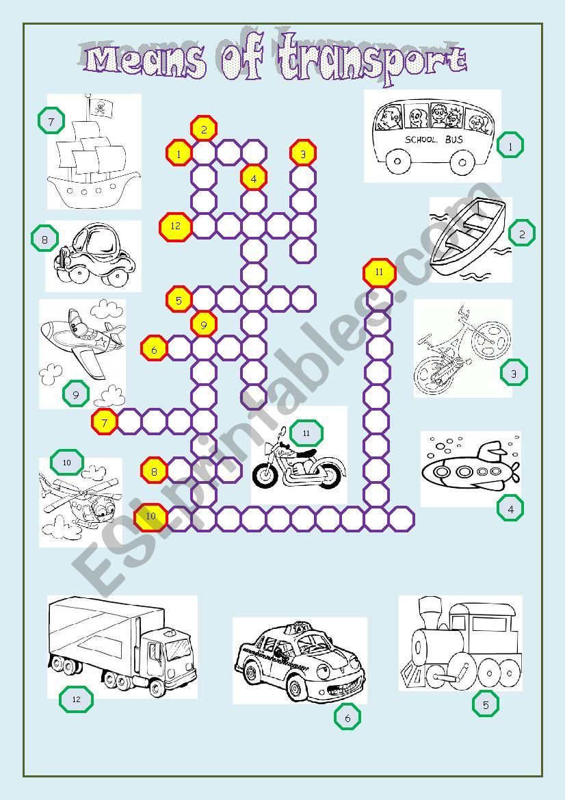 TRANSPORTS worksheet