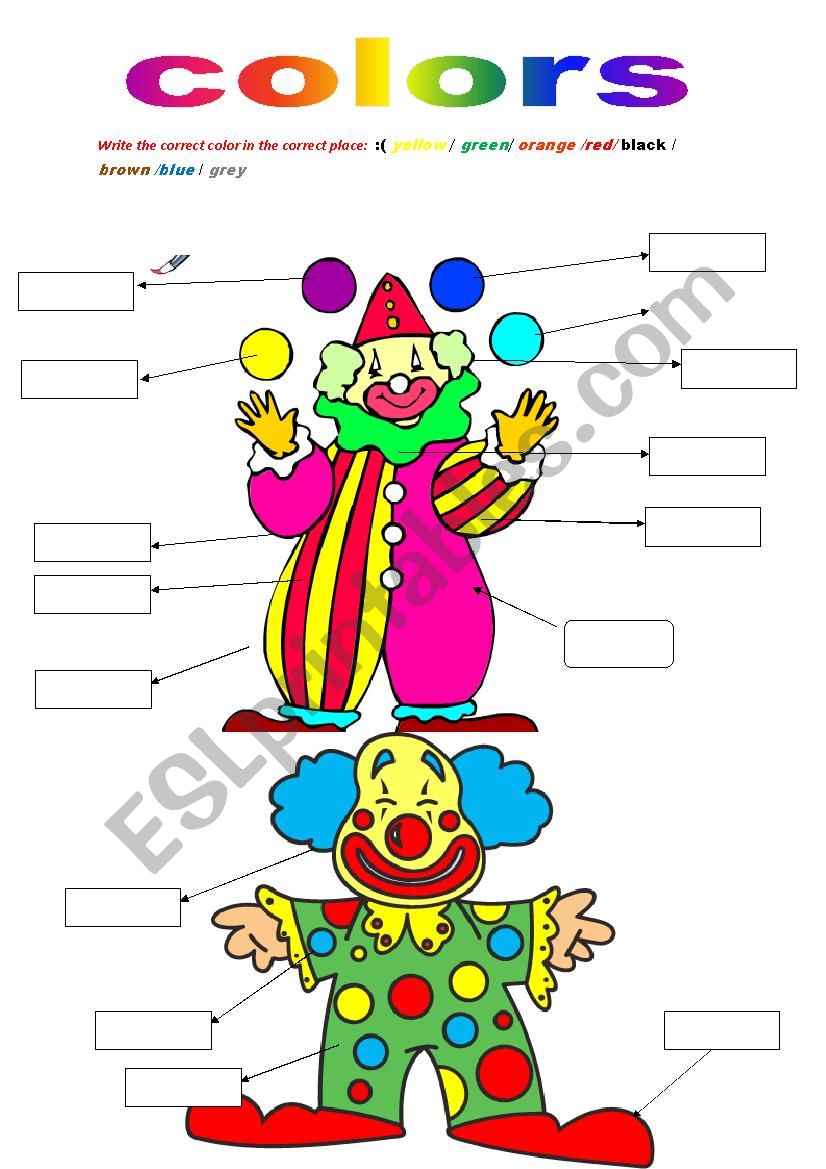 colors worksheet