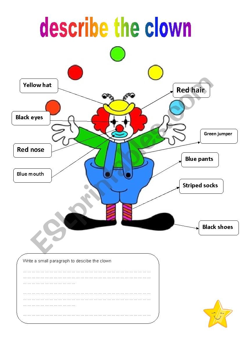 describe the clown worksheet