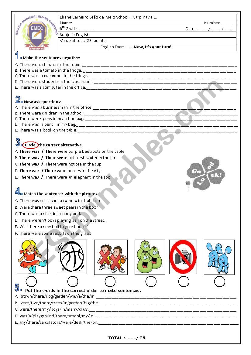 Verb there to be - Simple past tense