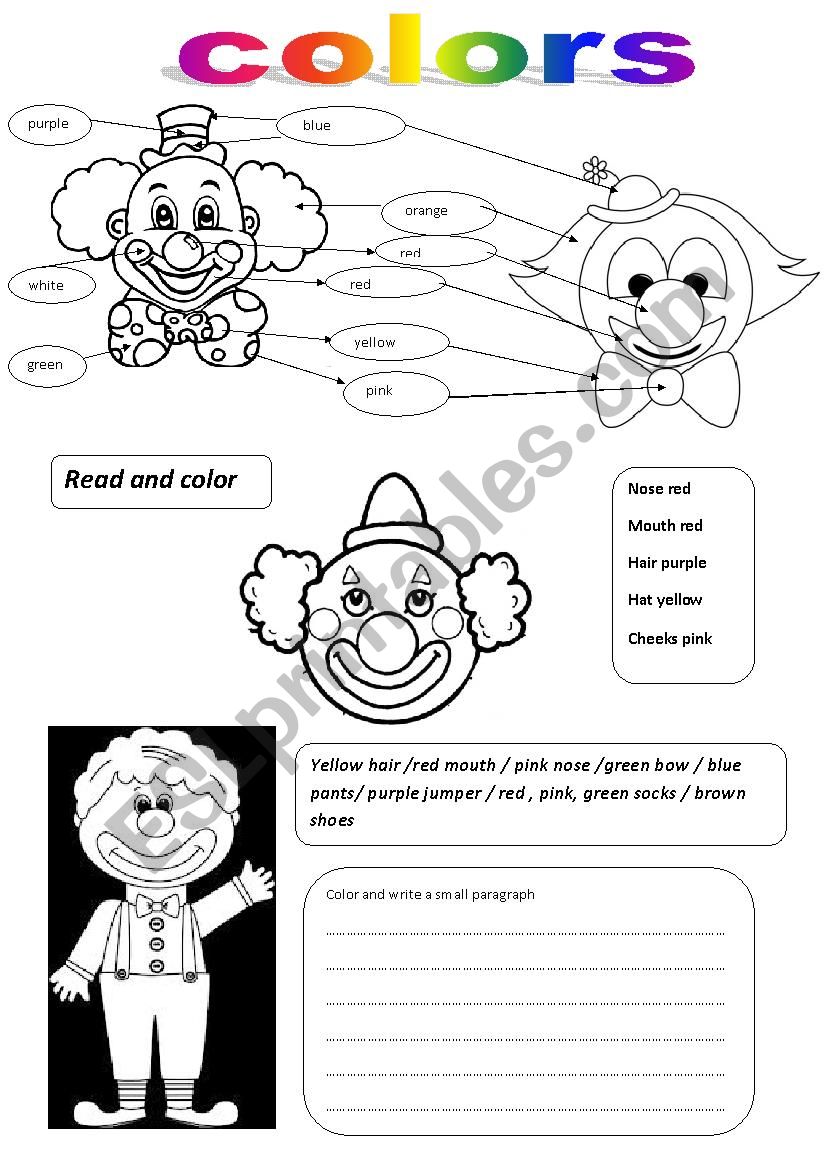 colors worksheet