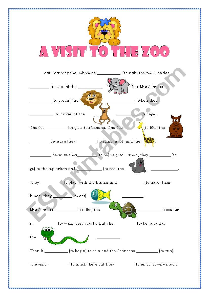 A visit to the zoo worksheet