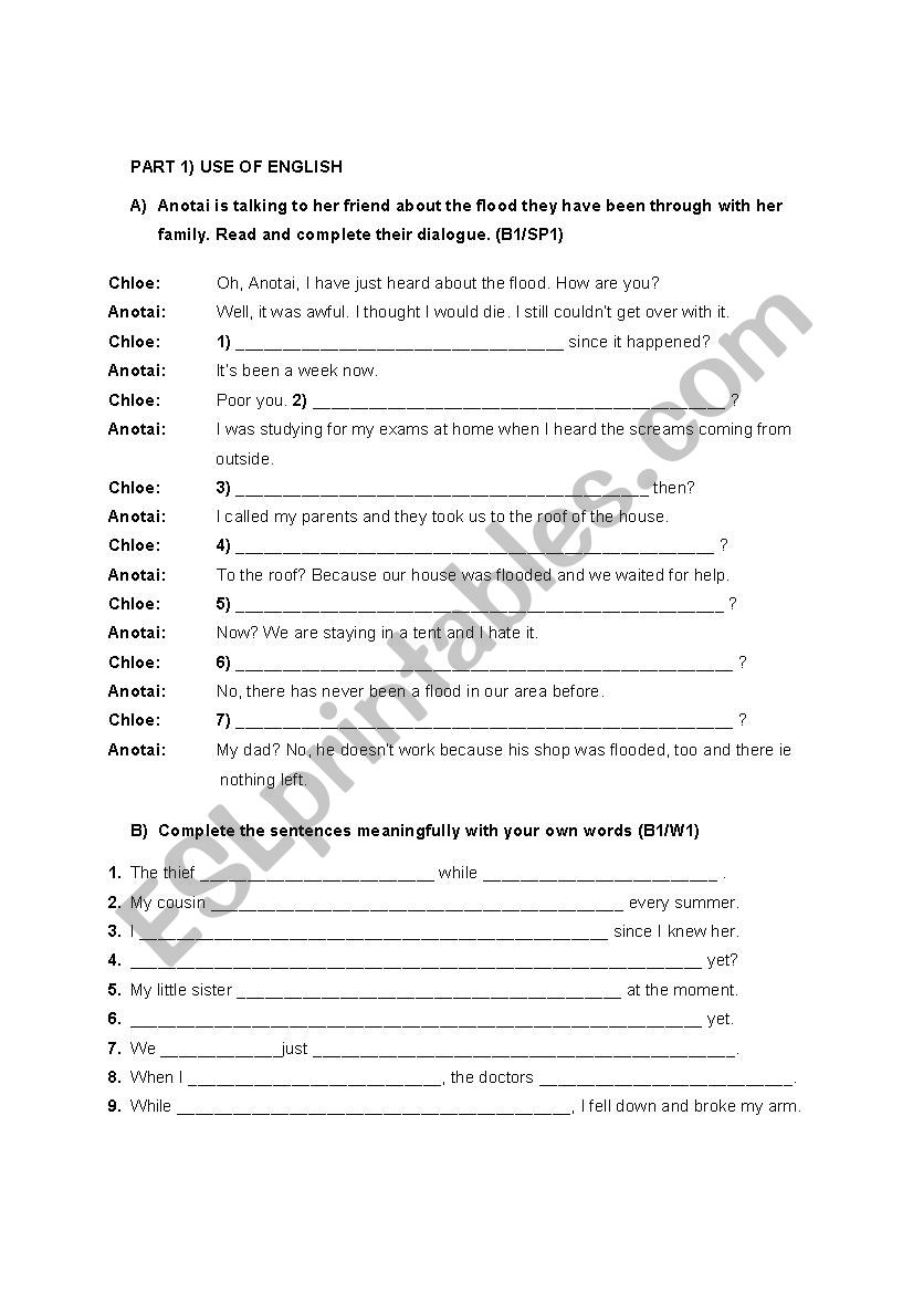 dialogue worksheet