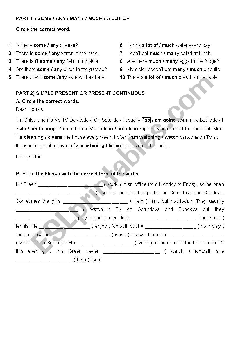 Elementary quiz worksheet