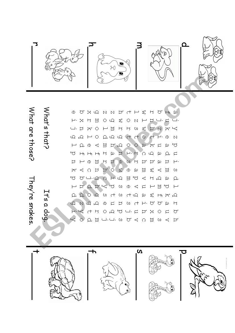 Kids animals project.   worksheet