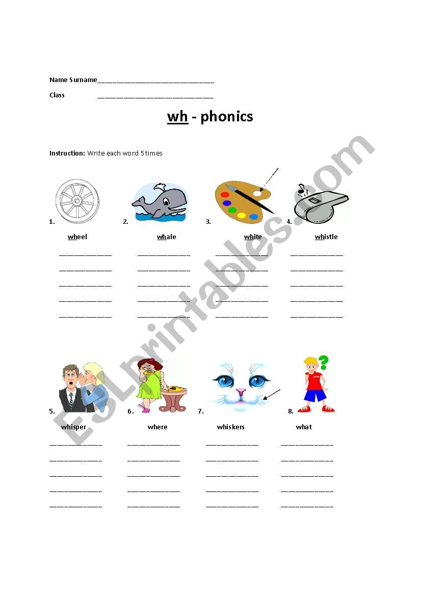 wh sound-ponics worksheet