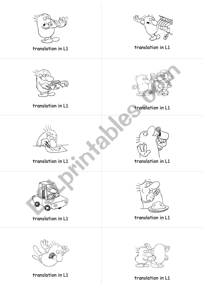 Irregular verbs study cards - set 2/5