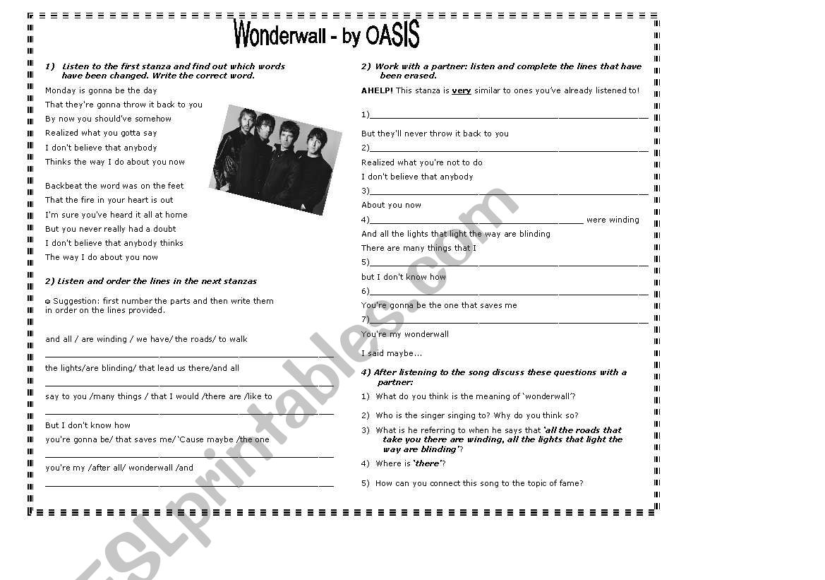 Song worksheet