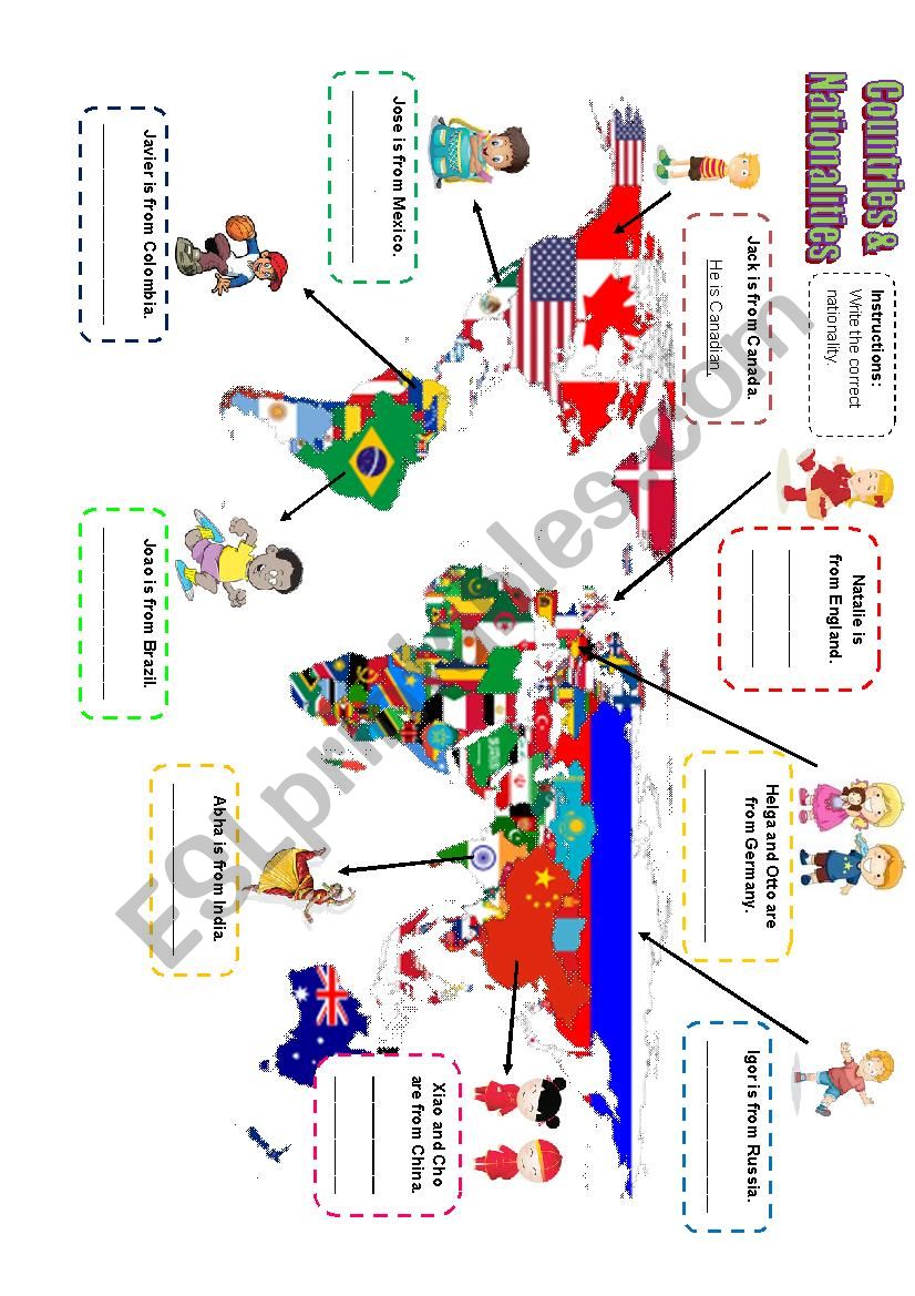 Countries & Nationalities worksheet