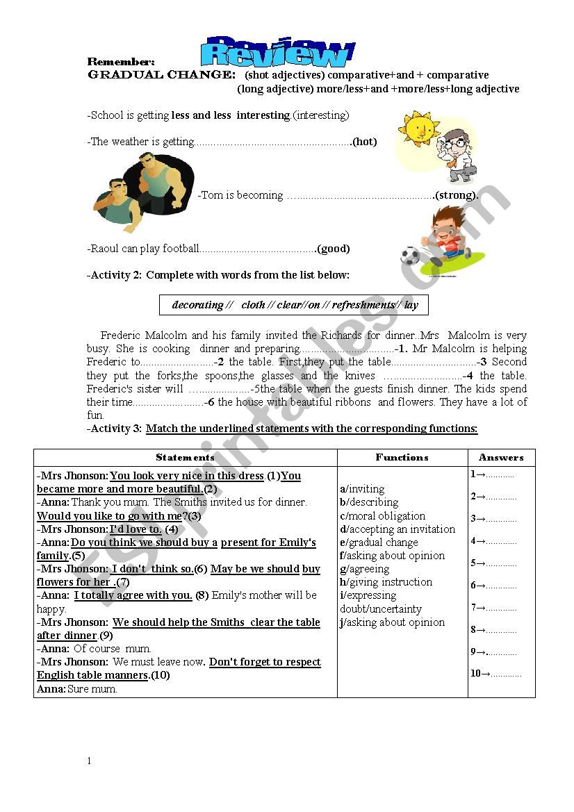 Review 8th form worksheet