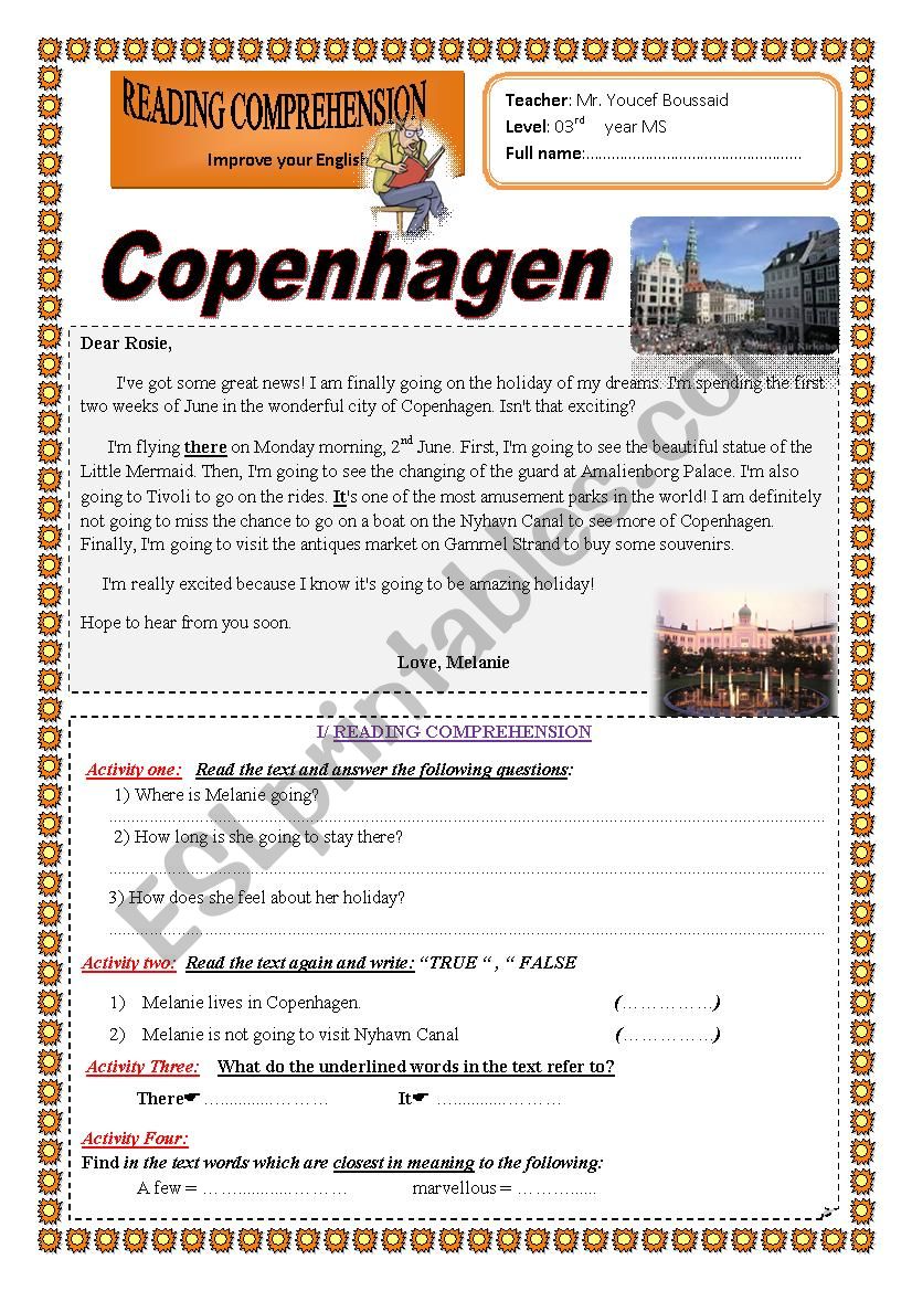 Copenhagen worksheet