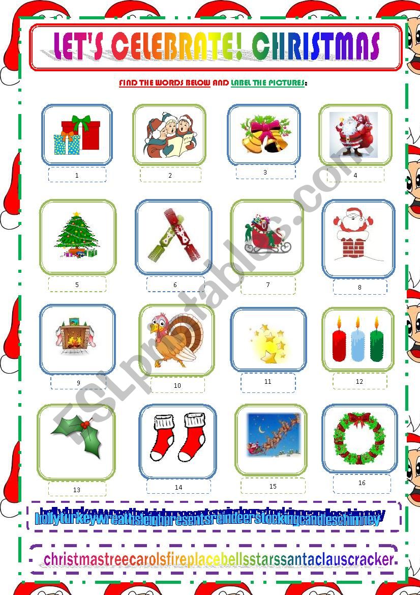 LETS CELEBRATE CHRISTMAS! worksheet