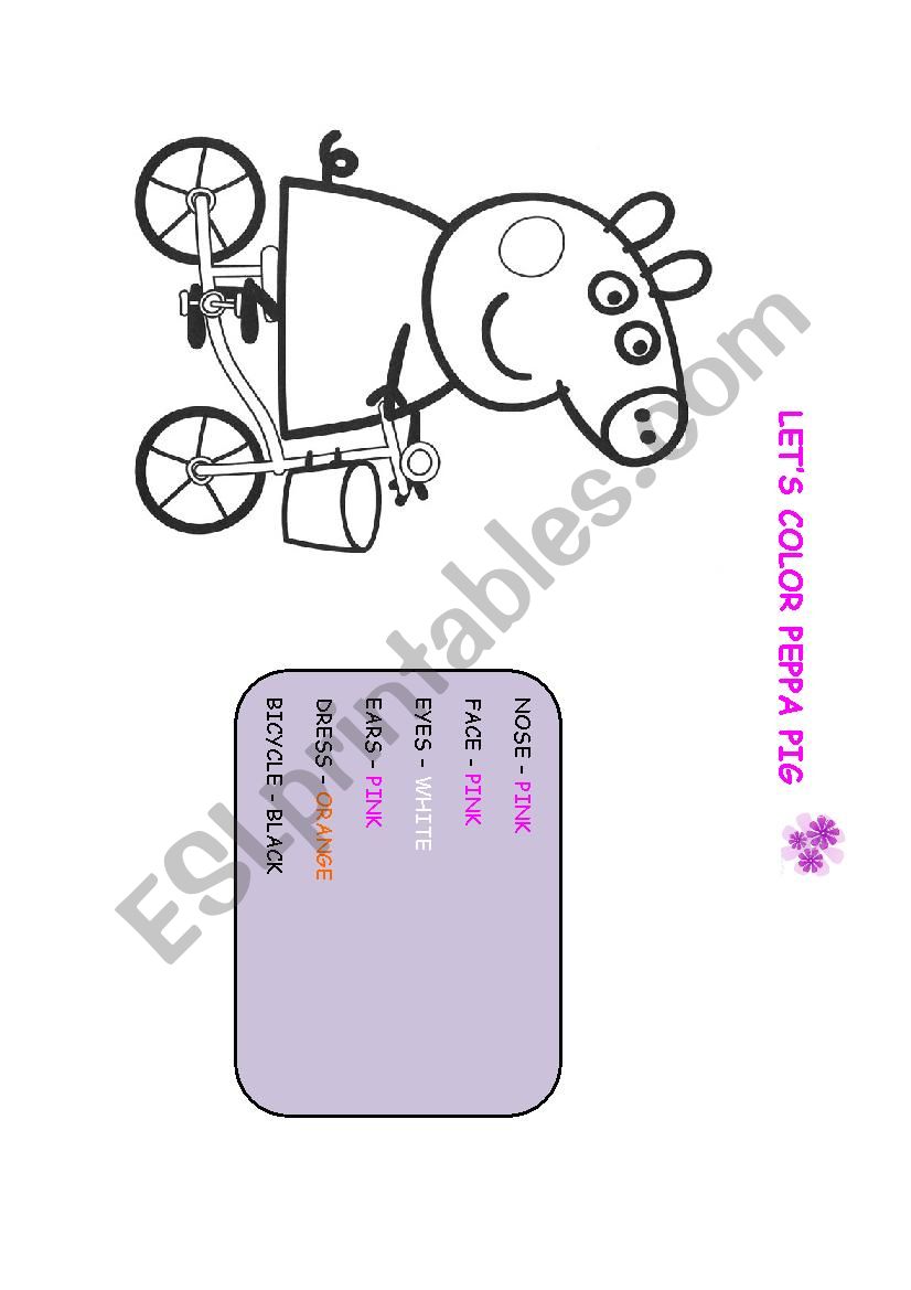 PEPPA PIG COLORING PAPER worksheet