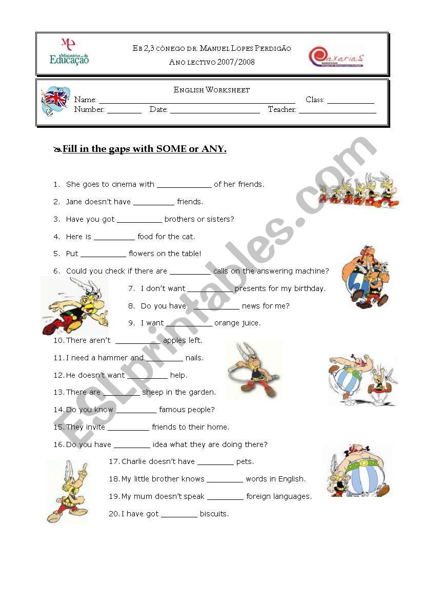 Some, any worksheet