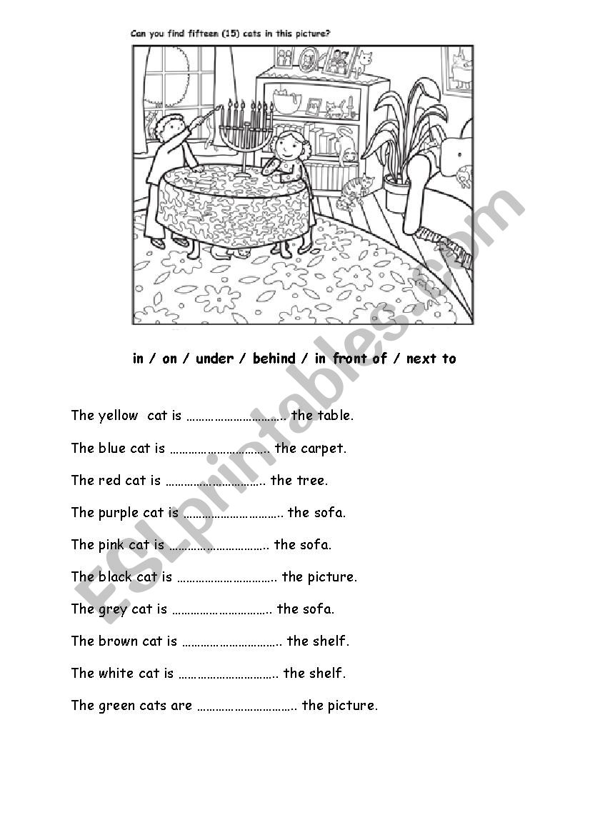 Prepositions of place worksheet