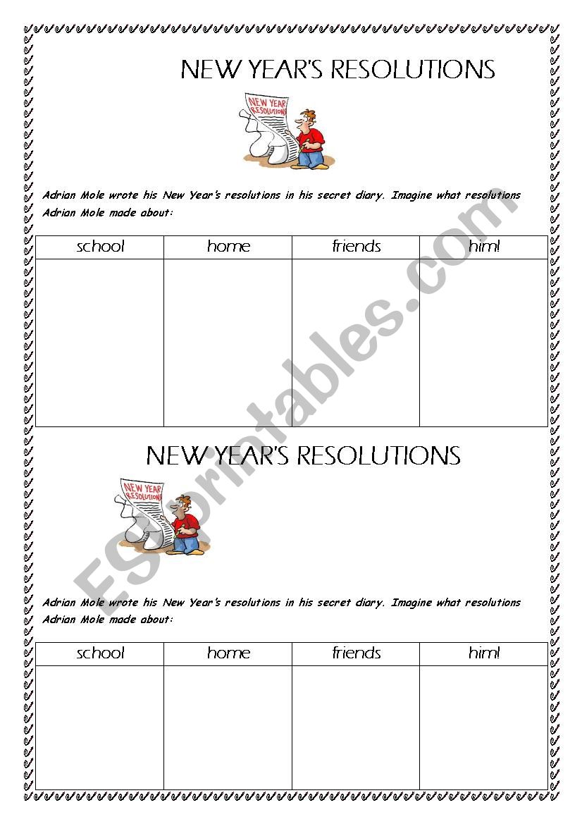 Adrian MoleÂ´s Resolutions for the New Year