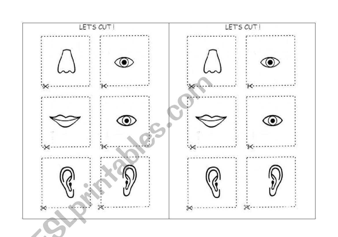 Lets cut and glue - FACE worksheet
