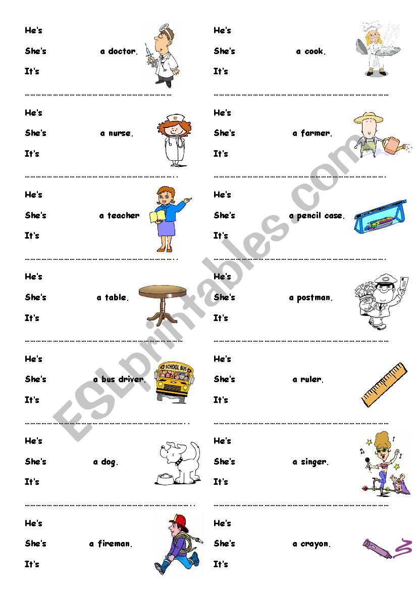 He or She or It?  worksheet