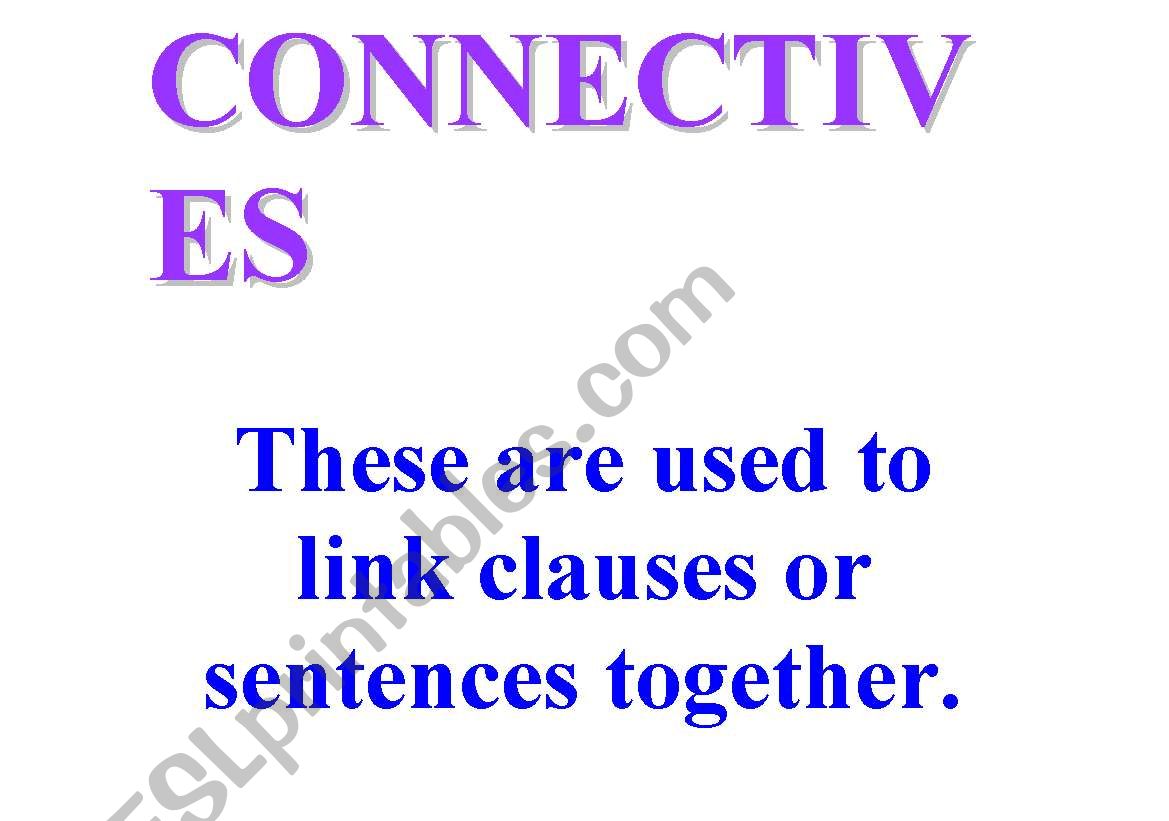 Connectives worksheet