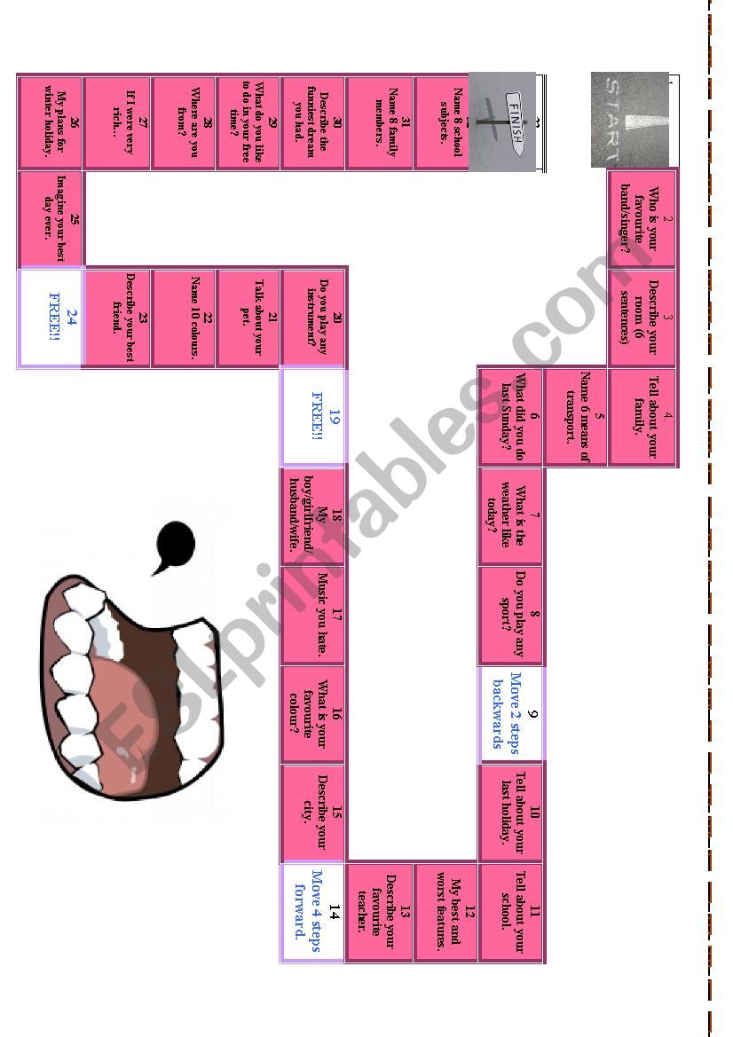 Speaking game! worksheet