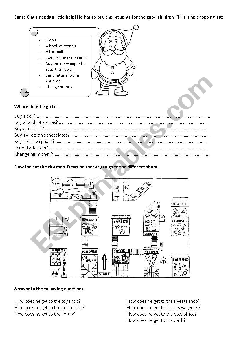 lets help Santa worksheet