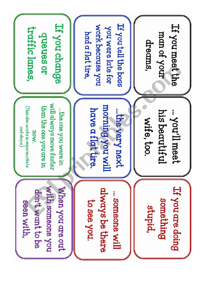 First Conditional - Murphys Laws - Cards (Part 1)