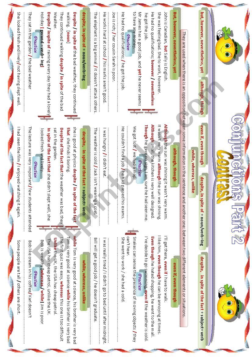 Conjunctions Part 2 worksheet