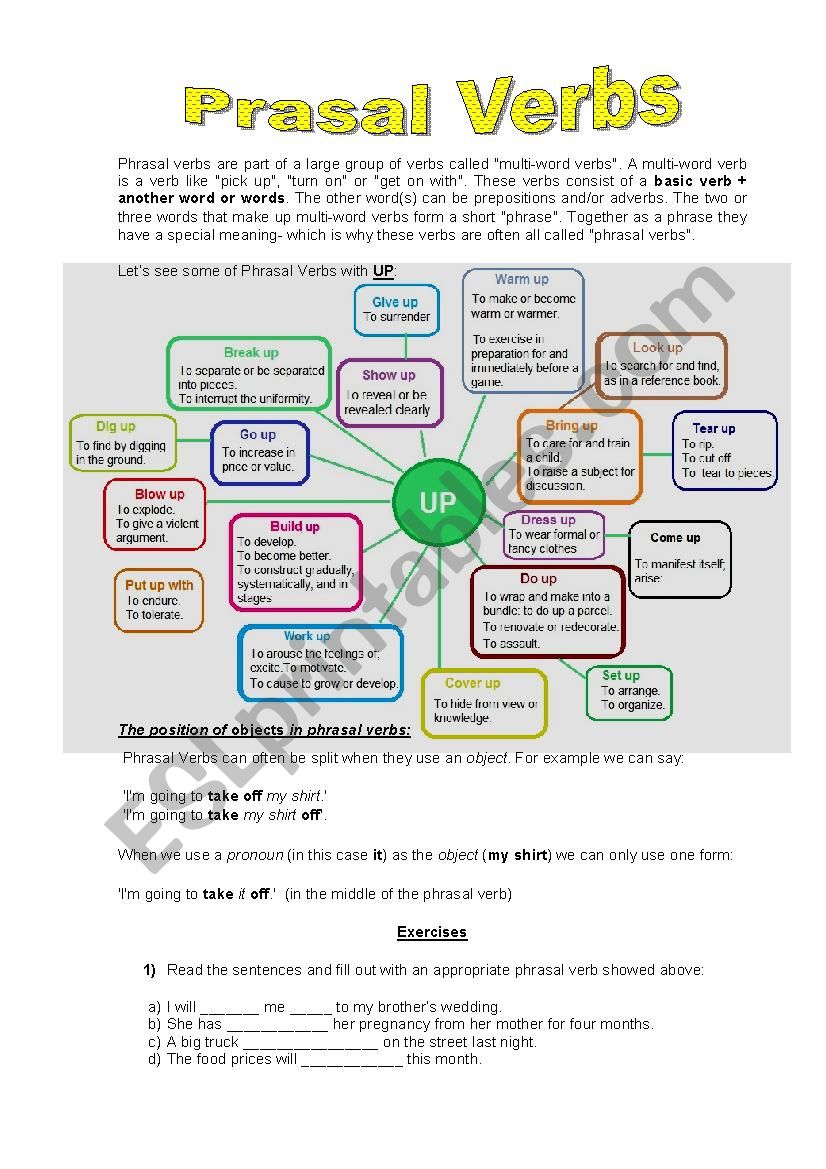 Prasal Verbs 1 worksheet