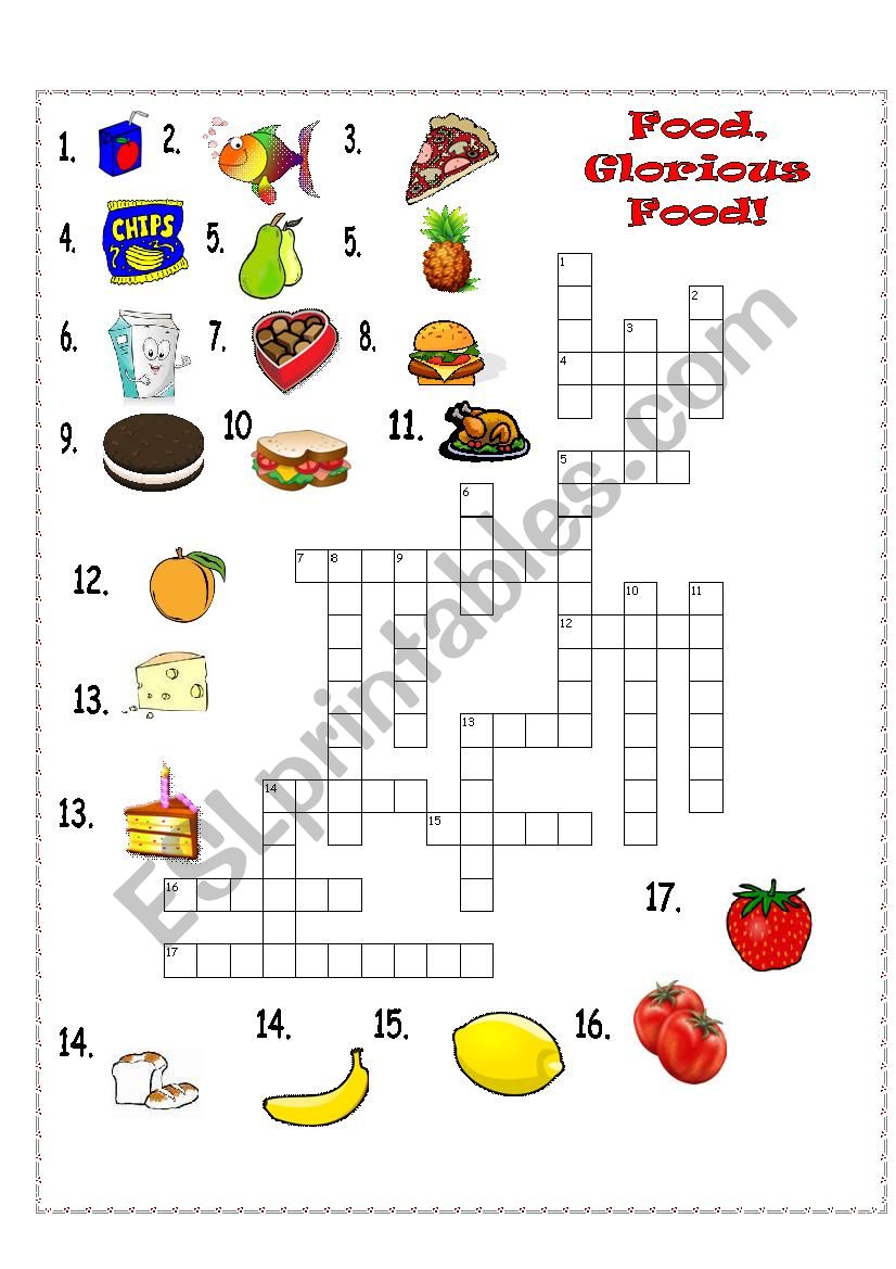 Food Crossword Puzzle worksheet