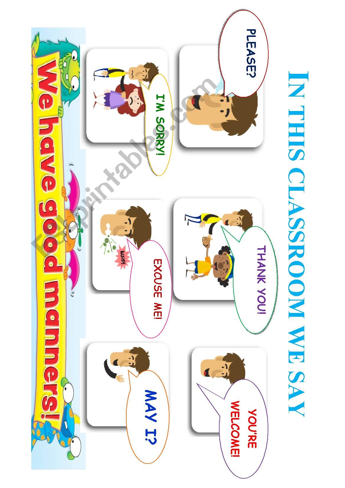 poster - good manners worksheet