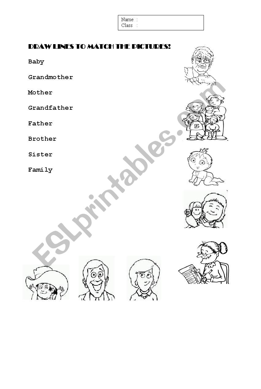 family members worksheet